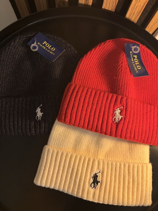 3 wełniane czapki POLO 269zl