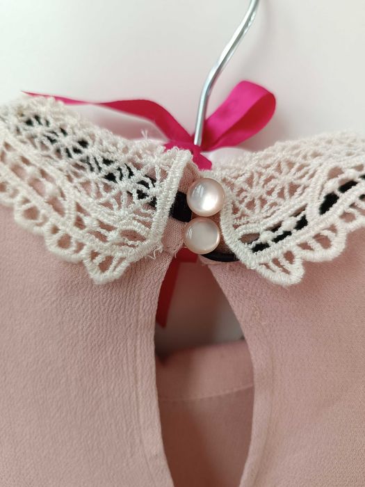 Elegancka bluzka w kolorze pudrowego różu h&m