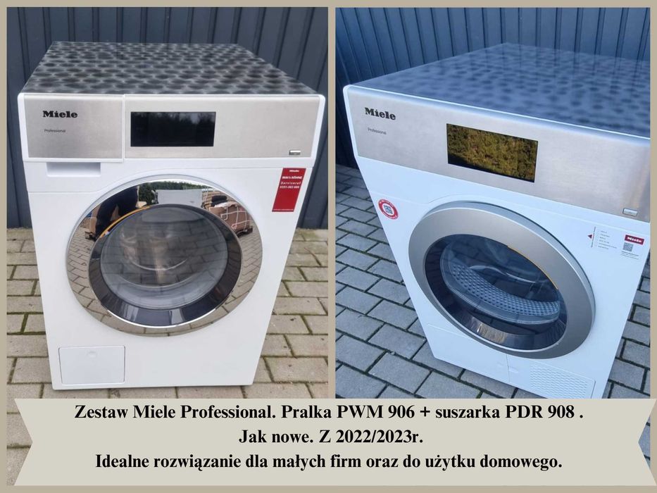 Zestaw Miele Professional. Pralka PWM 906 + suszarka PDR 908. Jak nowe