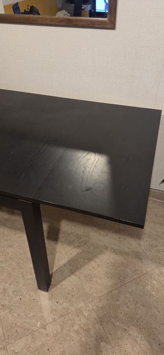 Mesa extensível IKEA BJURSTA Preta  90x90 → 170cm