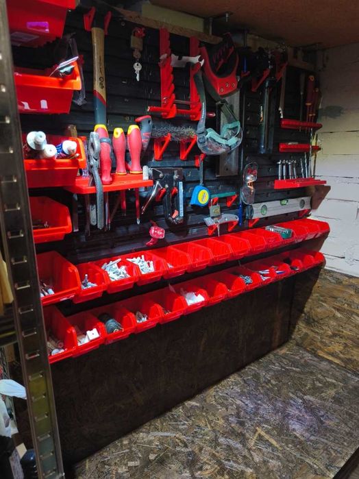 Nowa Tablica Narzędziowa Ścienna Duża 116x80cm Z Kuwetami Uchwyty Organizer