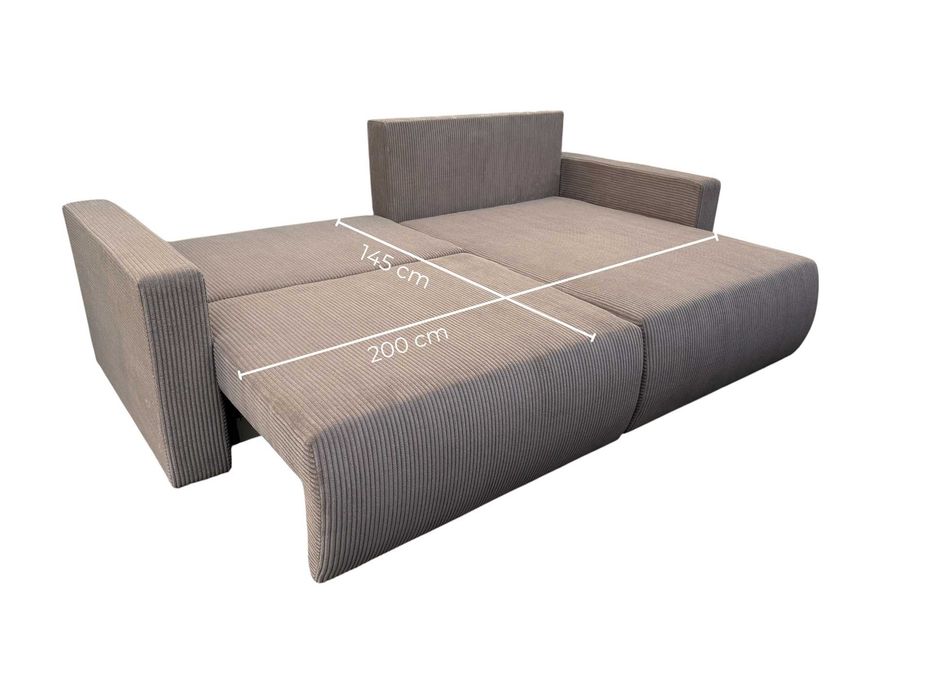 Narożnik Bergamo. Rogówka. Sprężyny bonell, pojemnik, automat, sztruks