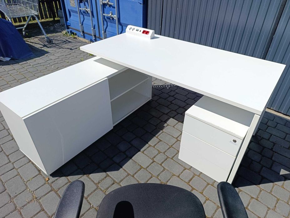 biurko stół biurowy 140-160/80 białe