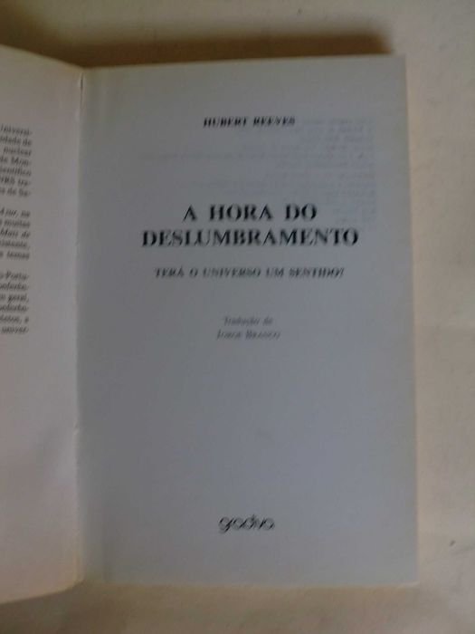A Hora do Deslumbramento de Hubert Reeves