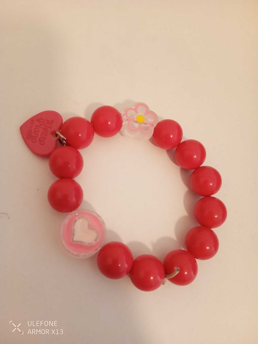pulseira rosa coração
