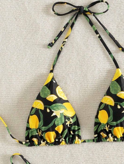 Strój kąpielowy dwuczęściowy bikini w cytrynki