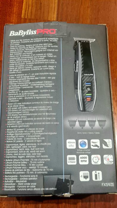 Máquina de cortar profissional para cabelo e barba BabylissPro FX59ZE