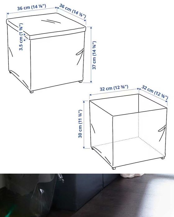 Repousa-pés c/arrumação, Ransta preto BOSNÄS Ikea