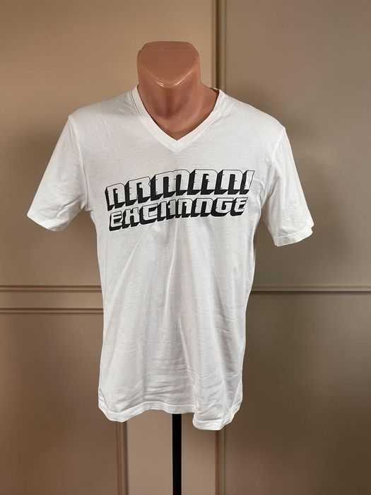 Armani Exchange roz. M męki biały t-shirt koszulka 100% bawełna white tee 100% cotton AX