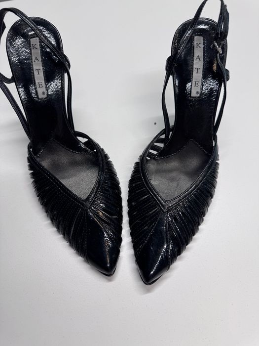 Czarne lakierowane szpilki - rozmiar 37 -  KATE - 100% skóra/leather
