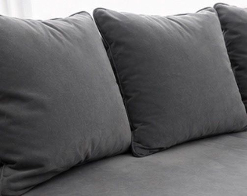 Elegancka sofa glamour - welur + srebrne nity