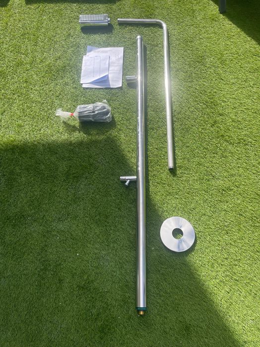 Chuveiro com lava pés, em aço inoxidável (Astrapool)