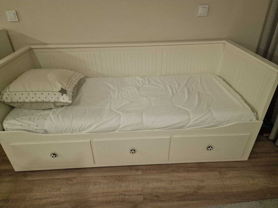 Cama individual / dupla c/3 gavetas / 1 colchão, branco