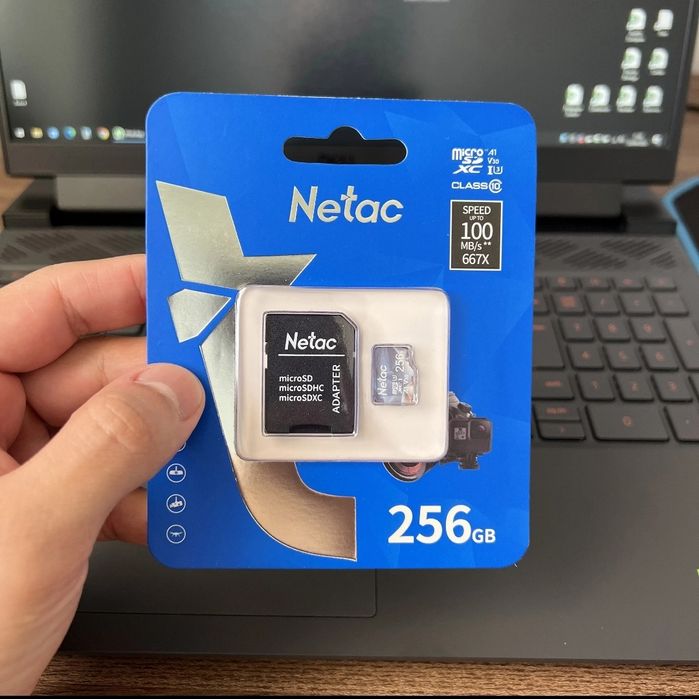 Карта памяти 256Gb Netac micro SD XC UHS-I U3 V30 A1 class 10 100Mb/s