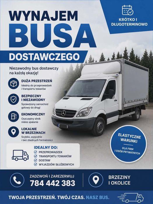 Wynajem busa dostawczego Mercedes  Sprinter 2.2