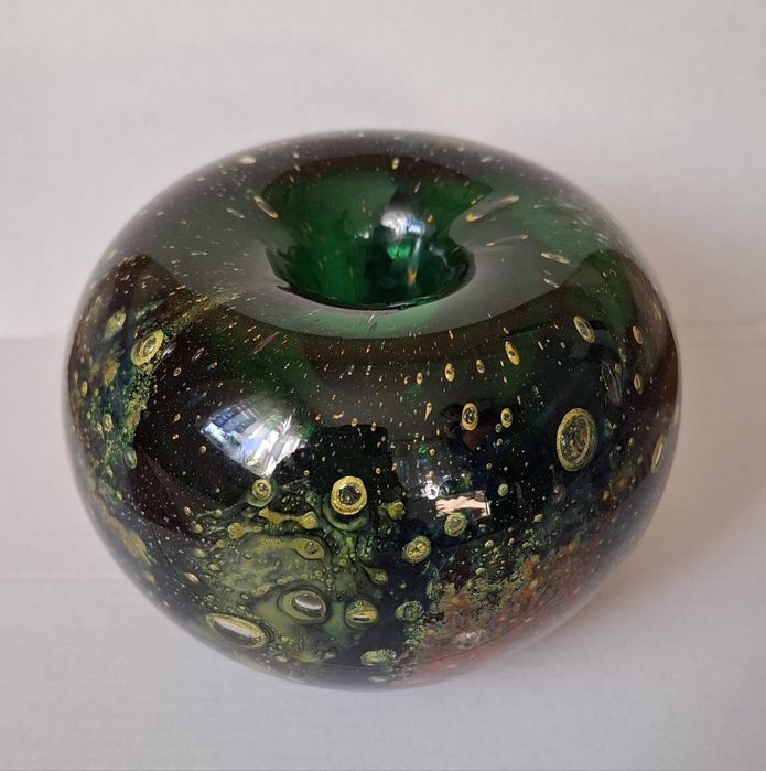 Szklany świecznik kula "Kosmos" Barbara Urbańska-Miszczyk