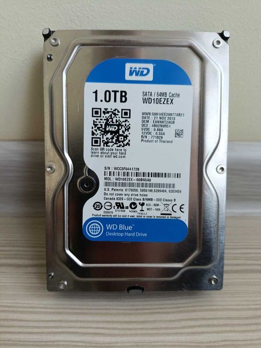 Жесткий диск HDD - Western Digital Blue 1TB 7200rpm 64MB 3.5 SATA III