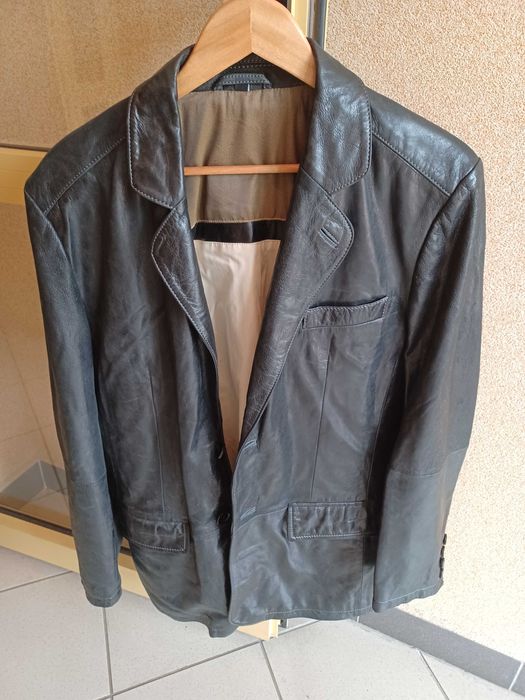 Rewelacyjna skórzana czarna Kurtka marki Heine rozmiar M/L.