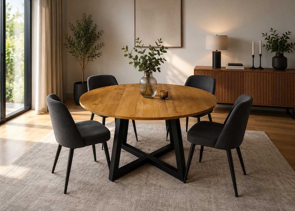 Stół Dębowy Okrągły LOFT - 100% Lite Drewno Różne Wymiary Rozkładany