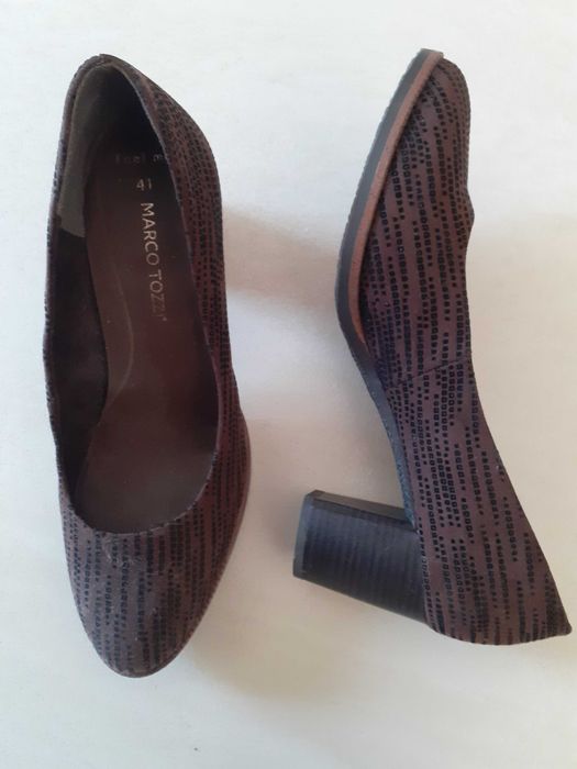 Nowe buty damskie półbuty 41 Marco Tozzi wsuwane obcas