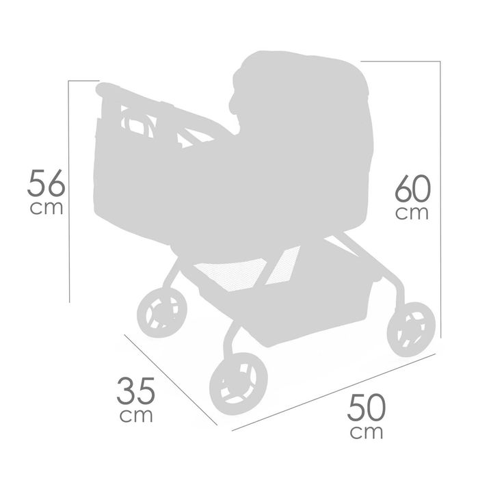 Детская коляска для кукол DeCuevas 86075 Sophie с сумочкой и корзинкой