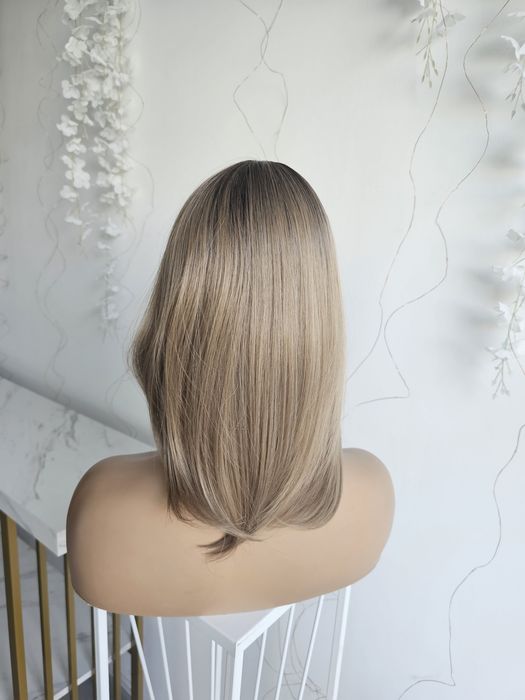 Tupet topper Ala ciemny blond ombre imitacja skalpu, naturlany efekt 40 cm