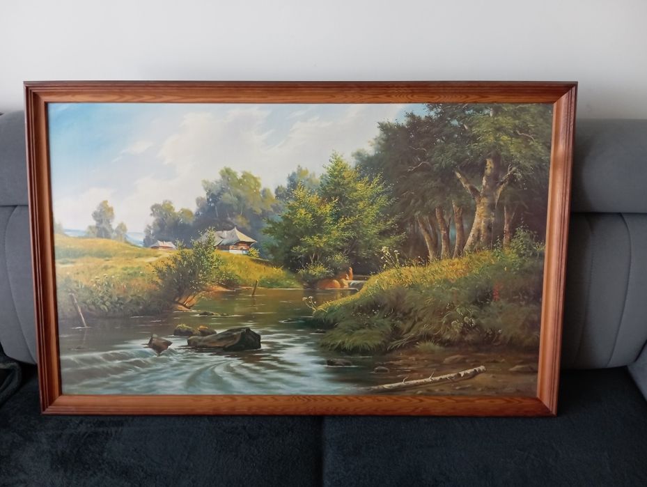 Obraz pejzaż 100x60 z ramą.