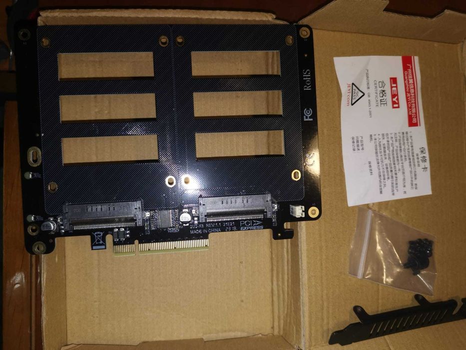 Placa PCI Express Adaptador de disco SSD 2U2-X8 REV:1.1