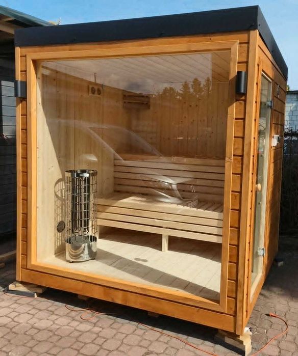 Sauna Ogrodowa Olaya 3 2,3x2,0m Witryna + Ocieplona + Piec