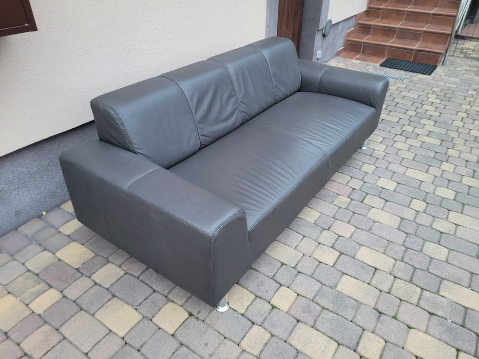 Sofa Trzyosobowa Ze Skóry Naturalnej  Nowoczesny Design