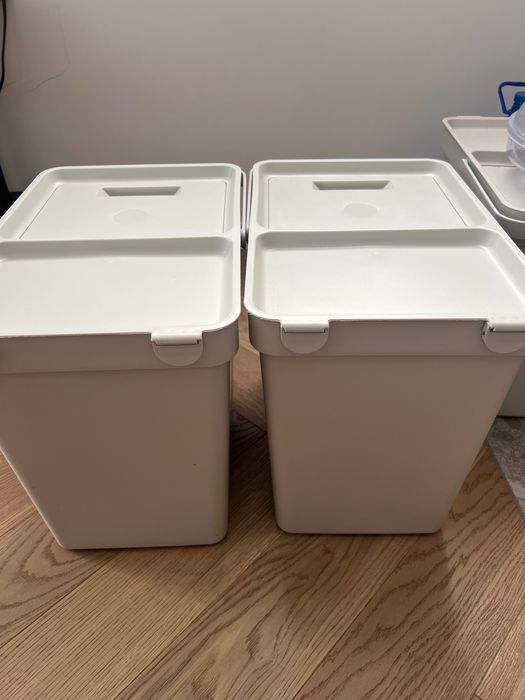 Hallbar kosze z pokrywką 22 l Ikea jasnoszary