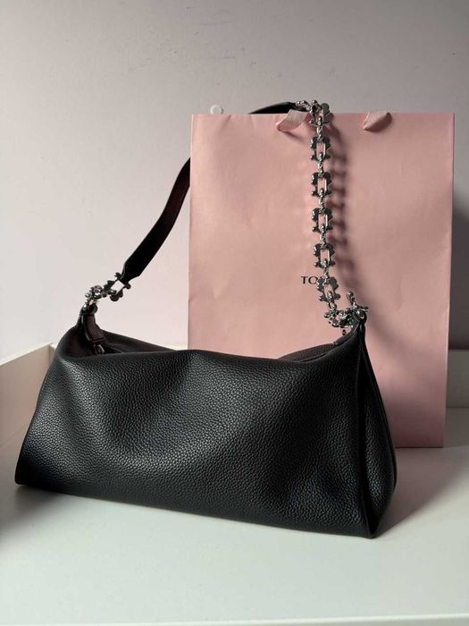 Czarna Torebka przez ramię z łańcuszkiem TOUS Fold