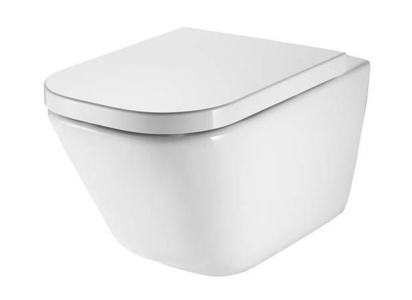 Miska WC wisząca Roca Gap bezkołnierzowa z deską wolnoopadającą z duroplastu