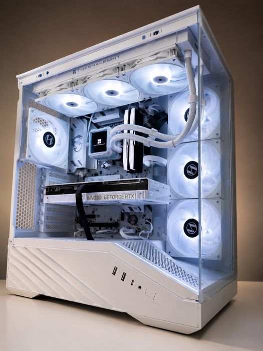 Komputer do gier PC Gaming AMD Ryzen 7 7800X3D RTX 5070 32GB DDR5 1TB NVMe Biały RGB Nowy Gwarancja Faktura VAT 23%