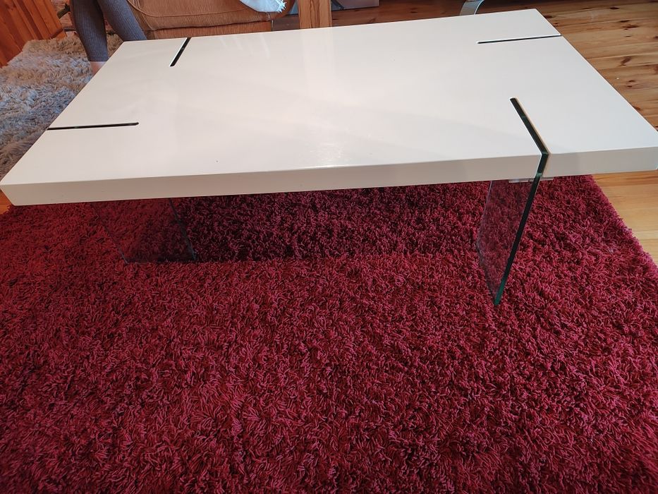 Ława, stolik biały połysk