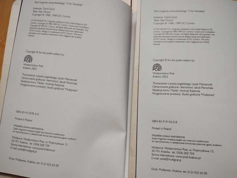 A. Moore & D. Lloyd - V jak Vendetta - tomy 1 i 2