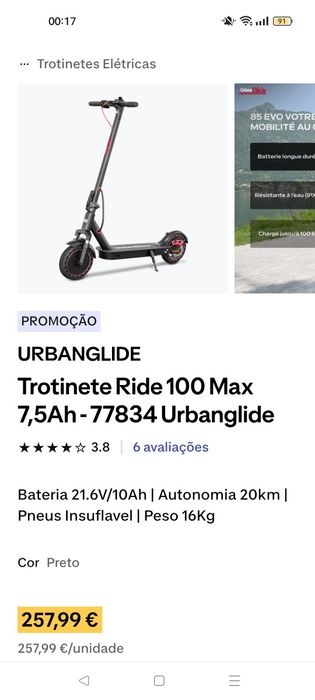 Trotinete Urban glide ,Ride 100 max