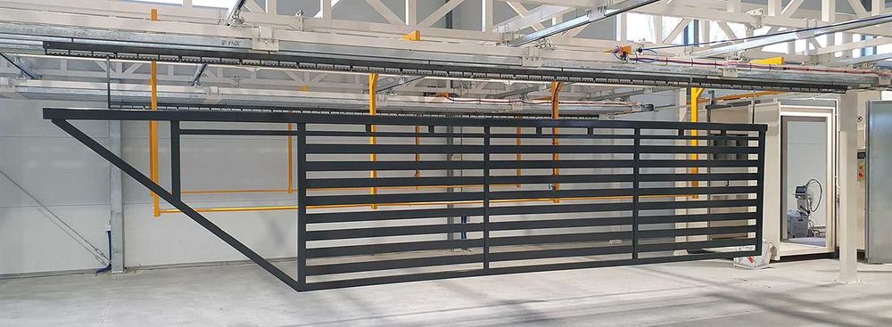 Brama przesuwna z poziomym profilem 80x20mm 4m