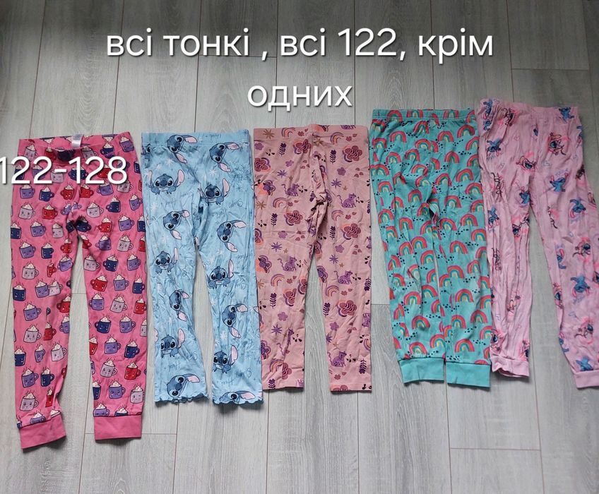Бавовняні і теплі піжами для дівчинки в розмірі  122, 6-7 років