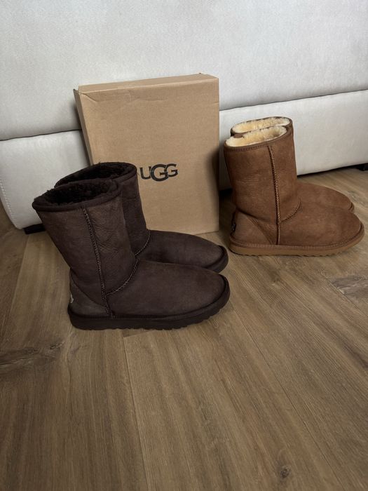 Женские сапоги ugg classic бежевые и коричневые размер 39