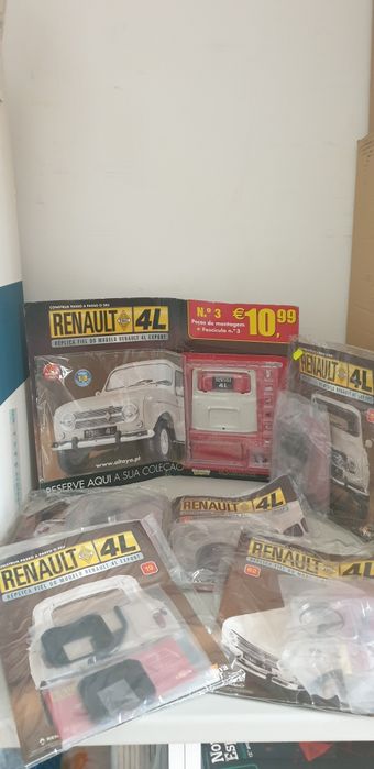 Colecao incompleta com 54 fasciculos e peças do carro renault 4L,