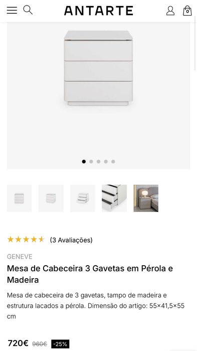 Mesa de cabeceira Antarte (2 unidades disponíveis)