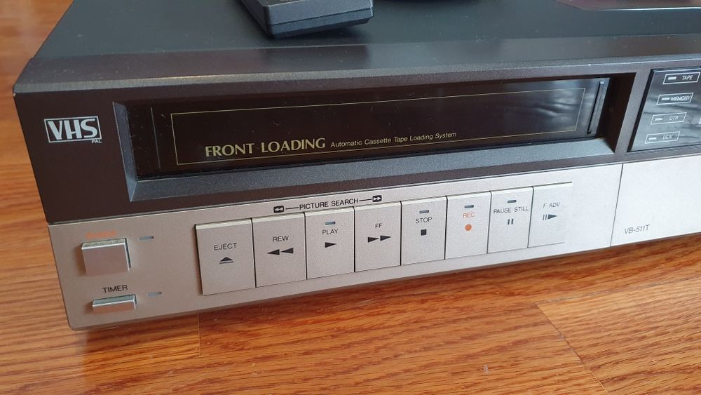 Leitor VHS Fidelis raro com comando de fios