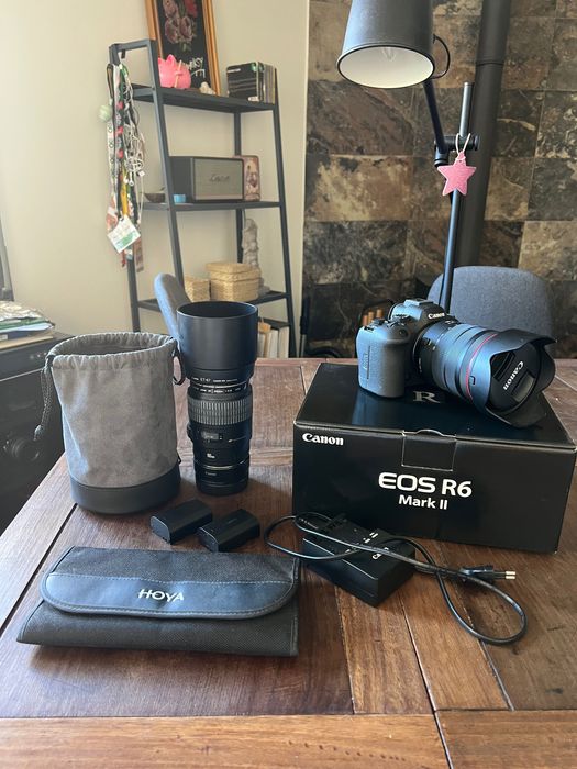 Kit fotografia Canon R6mkii, Drone e Gimbal Dji l, tripés, etc.