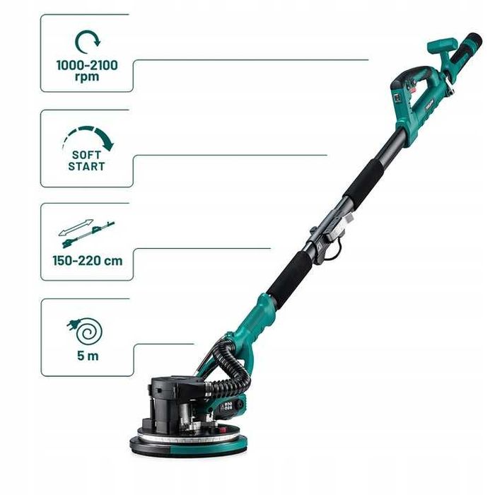 ZESTAW Szlifierka ŻYRAFA do gipsu gładzi tynku ścian tynków 220cm LED