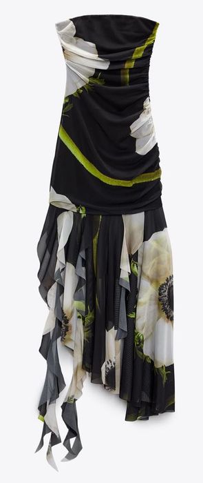 Zara asymetryczna sukienka w kwiaty NOWA rozmiar M