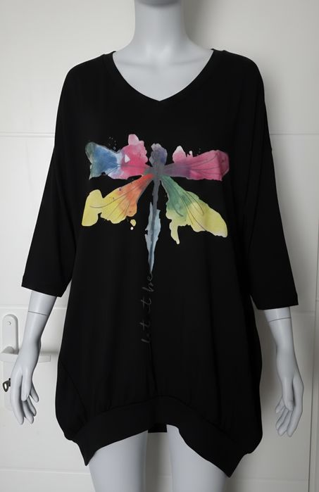 Wawa piękna tunika kolorowa ważka plus size xxxl 50 52