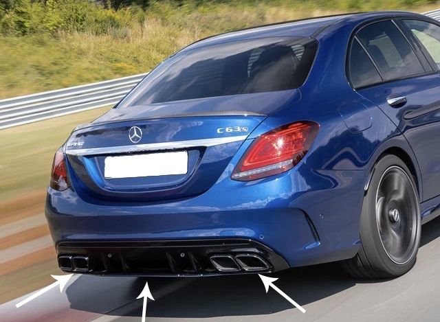 Диффузор бампера задний насадки Mercedes benz W205 C class C63 AMG