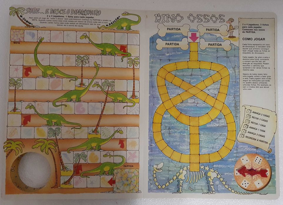 Jogos com Dinossauros, Livro com 7 Jogos - vintage - Impala - 1992