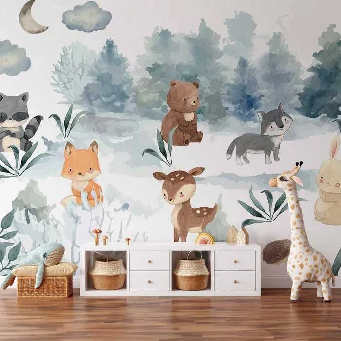 Fototapeta Magiczny las, zwierzęta leśne 350x245 cm
